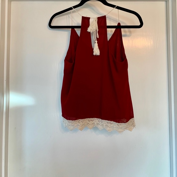 Maroon Lace Halter Top - Picture 2 of 2
